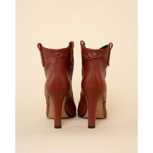 NEW GOLDEN GOOSE kelsey leather boot in rust - Picture 4 of 5